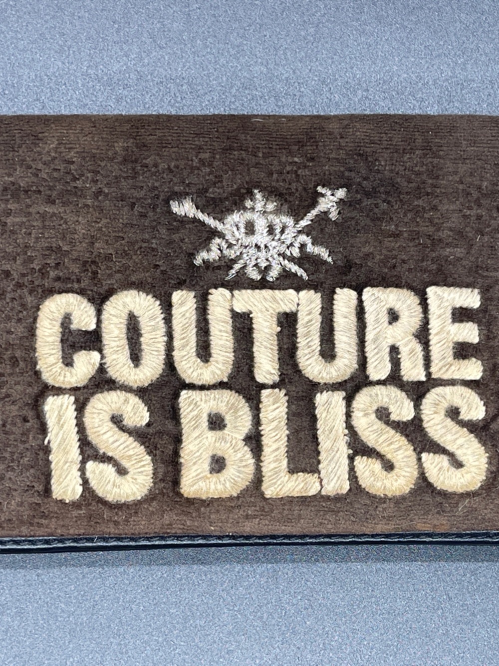 Juicy Couture Y2K Terry Brown Wallet with Cream Embroidered 'Couture is Bliss'